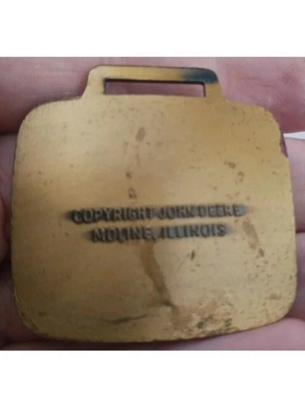John Deere JD450B Bulldozer Watch Fob Brass Tractor Grader Vintage Moline #G-8